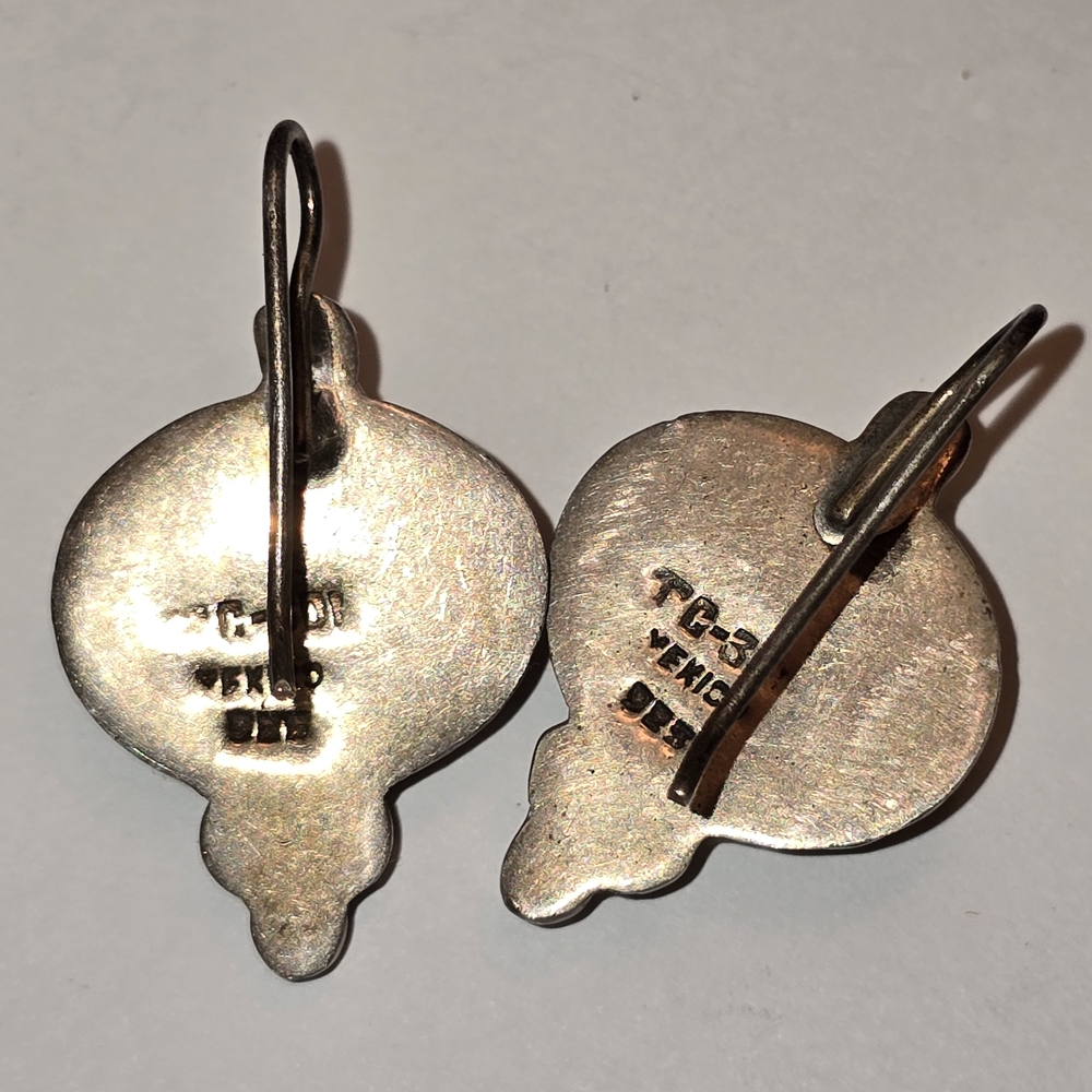 Taxco Silver and Gold Earrings - Picture 4 of 7